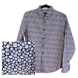 Gentlemen's Outfitters Size Small Floral Long Sleeve Blue Business